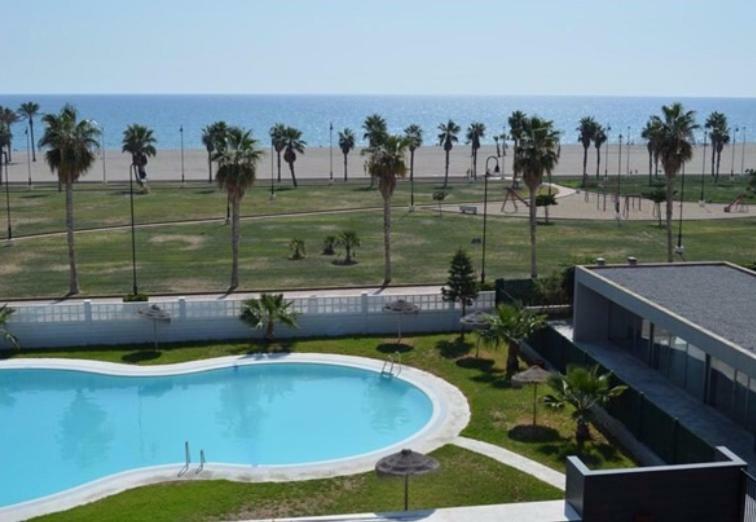 Apartamento Lujo, Primera Linea Playa, Garaje, Wifi, Piscina Climatizada Roquetas de Mar Buitenkant foto